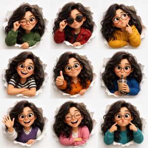 3D Animated Character Expression Grid